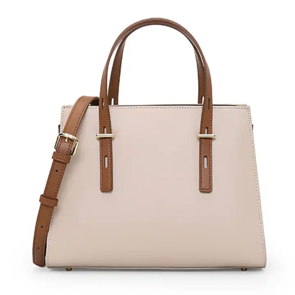 New Fashion Beige PU Leather Shoulder Bag Vegetarian Luxury Large Capacity Handbag Classic Women's Handbag