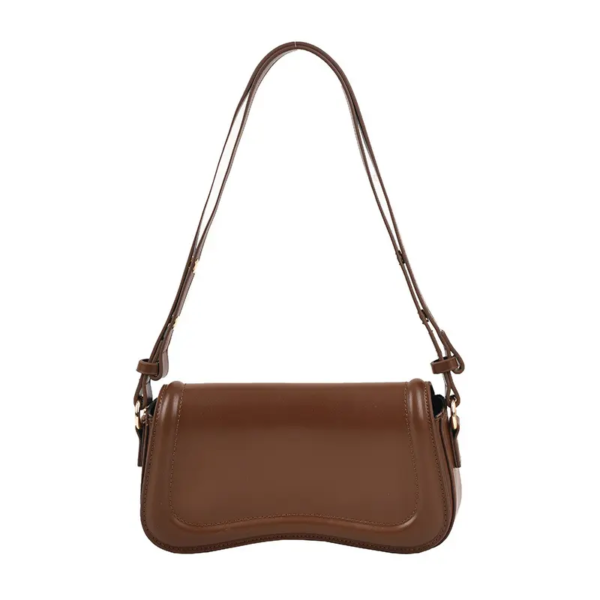 Daily commuting fashion brown retro square small crossbody candy solid color women's bag PU leather designer universal small square bag solid color women's one shoulder flap women's underarm bag