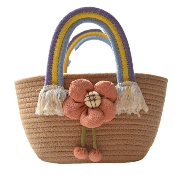 Women's cotton rope handbag