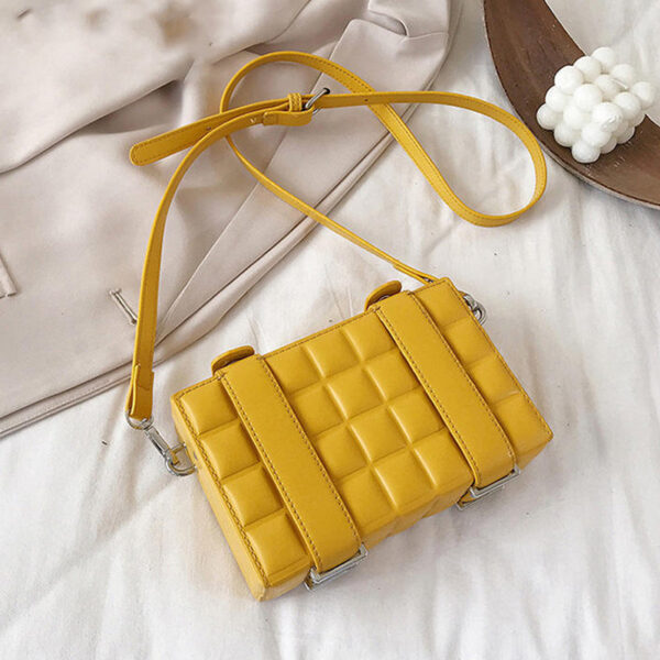 Women's checkered solid color crossbody bag