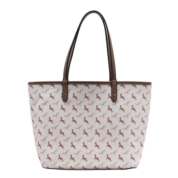 Leather all over print tote bag