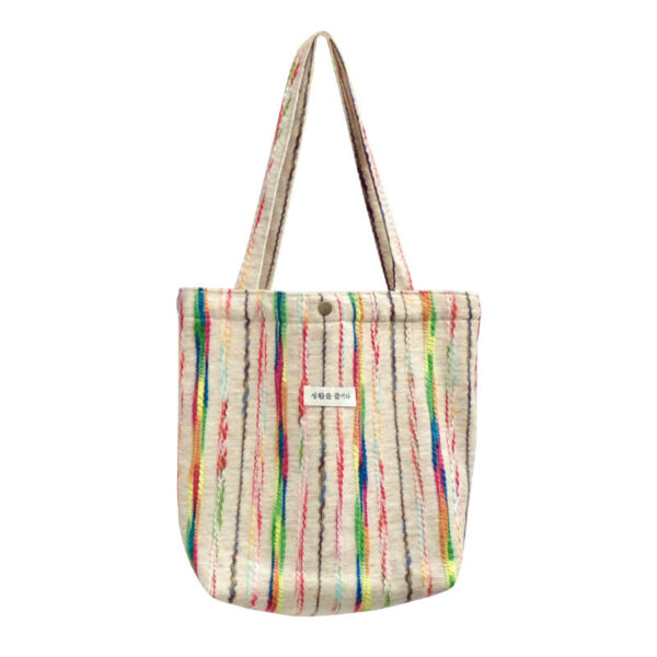 striped canvas shoulder bag