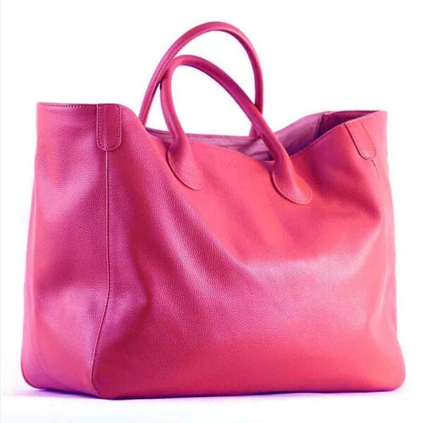 Large capacity leather tote bag