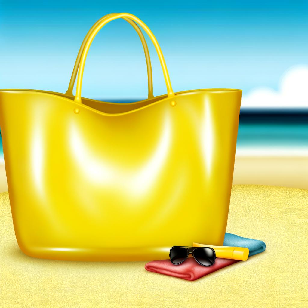 Radiant Yellow High-Gloss Tote: The Ultimate Beach Bag