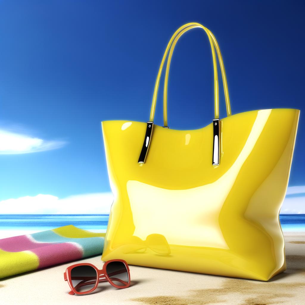 Radiant Yellow High-Gloss Tote: The Epitome of Bold and Modern Beach Bag Fashion