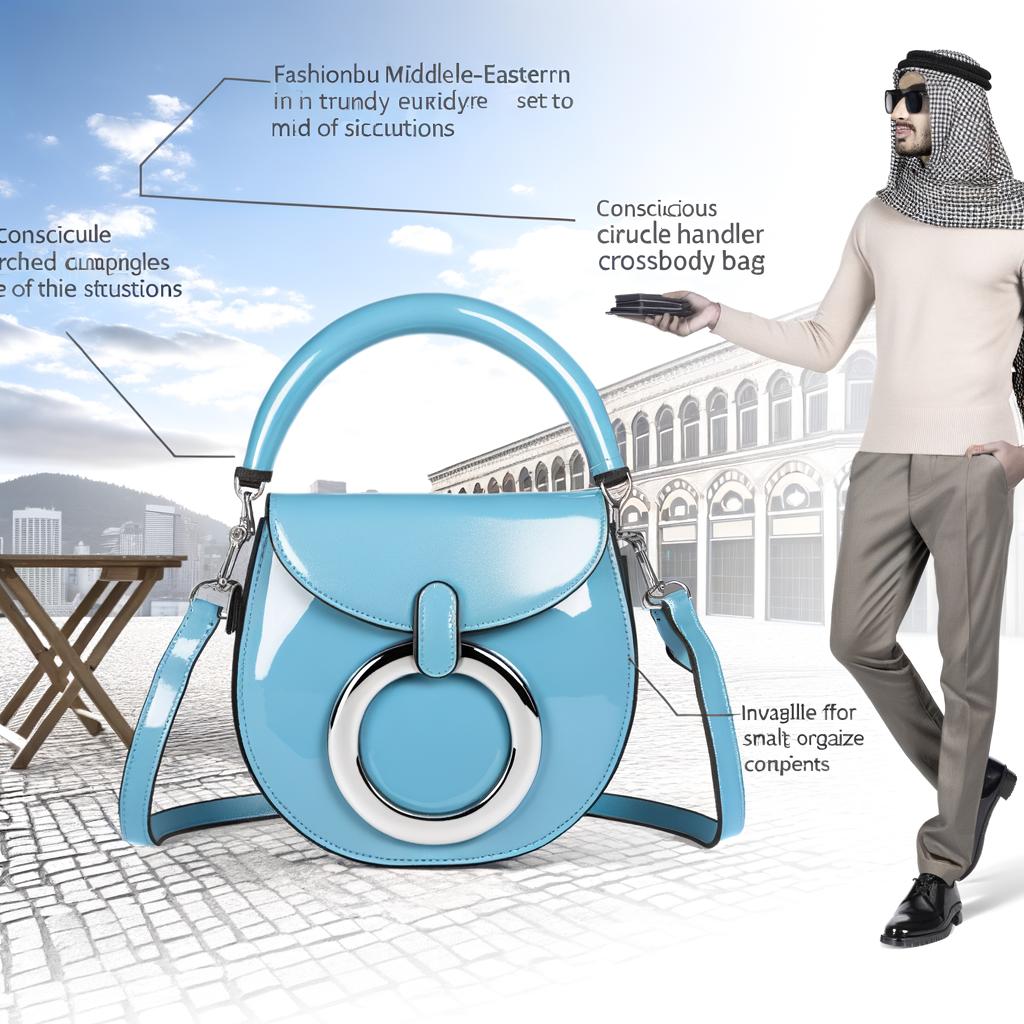 Discover Elegance and Functionality with the Sky Blue Circle Handle Crossbody Bag