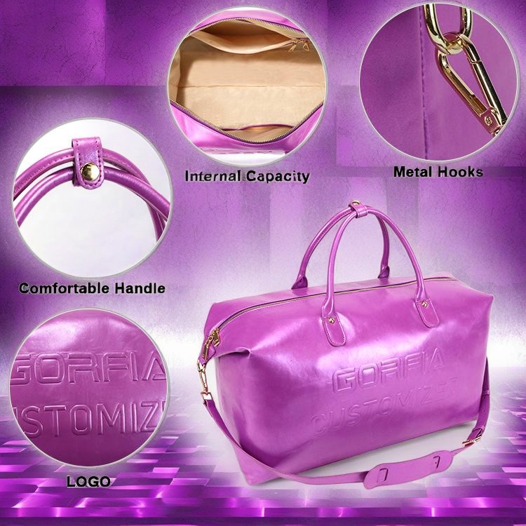 Purple travel bag purple weekender bag purple gym bag lavender luggage sets lilac suitcase